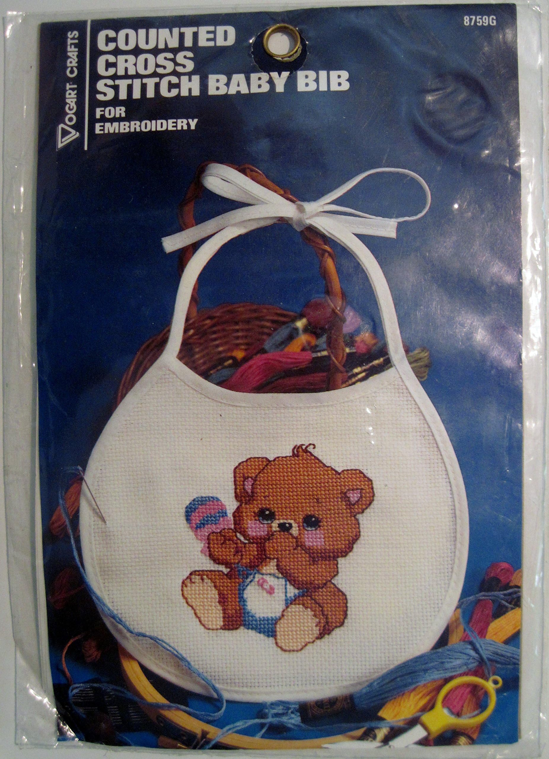 Counted Cross Stitch Baby Bib for Embroidery (6x7 Inches) #8759G