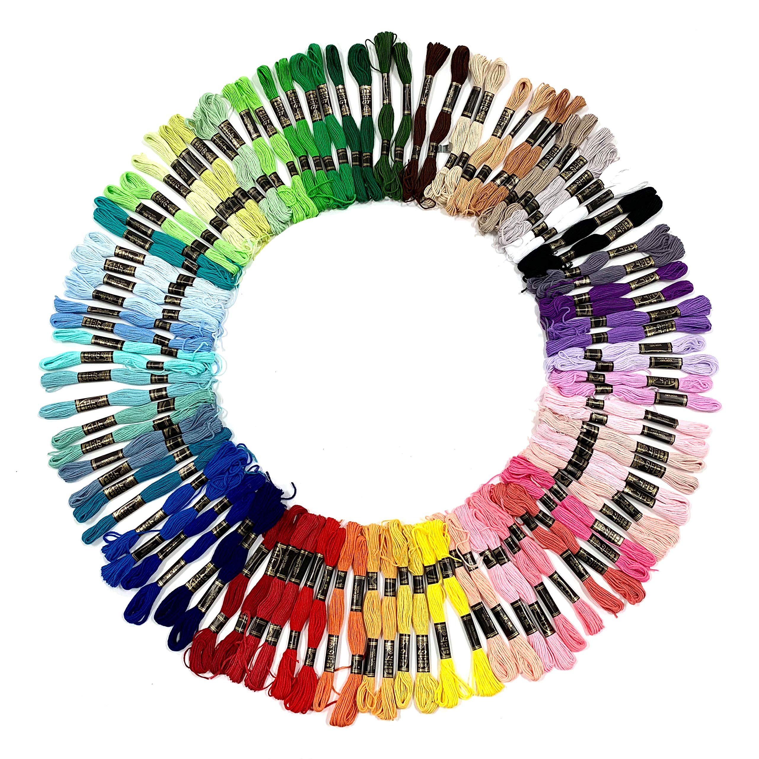 Trimits Premium Embroidery Floss Thread Pack, Brights 100