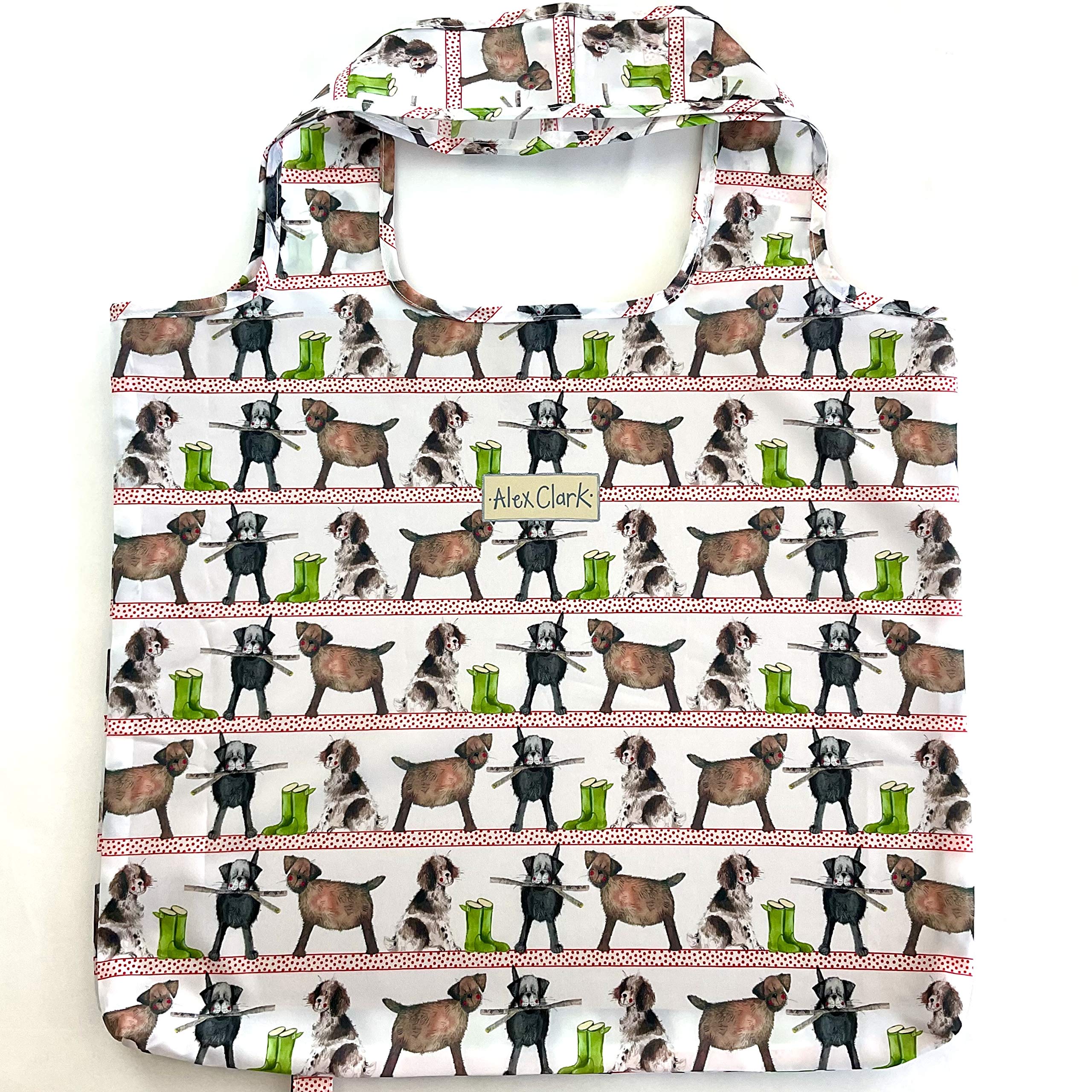 ALEX CLARK Country Dogs Reusable Shopping Bag - Unisex Tote Bag - Foldable - Lightweight