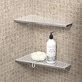Corner Shower Shelf, 12" Trapezoid Grout In Shelf, 304 Stainless Steel