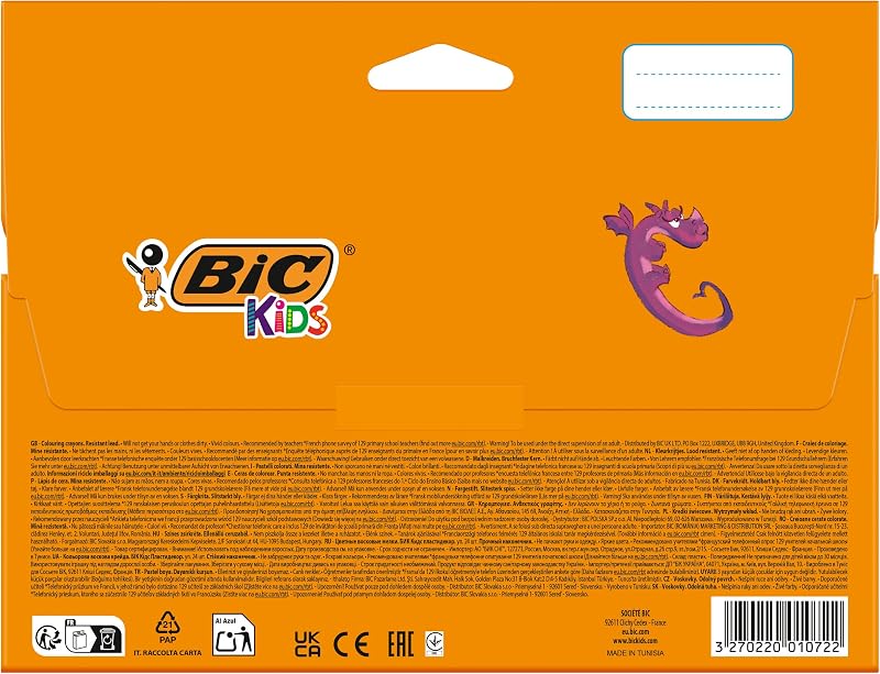 Kids Ceras de Colores para Niños, Óptimo para material escolar,Plastidecor, Colores Vivos Surtidos, Ideal para colorear, 24 Ceras (Paquete de 1)