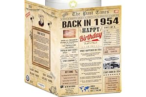 BACK2TIME 70th Birthday Card for Women Men - Back In 1954 Newspaper - 70th Happy BIRTHDAY card - 70th birthday gift for Her Him - JUMBO A4 size - 70th birthday decorations Dad Mom - Best gifts for 70 year old