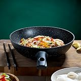 Blackmoor Classic 28cm Non-Stick Induction Wok Black Marble Effect view 7