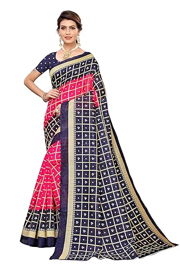 Hasti Womens Khadi Silk Saree With Blouse Piece