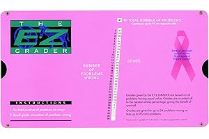 Grading Calculator - E-Z Grader Teacher's Aid Scoring Chart - Breast Cancer Edition (Pink) - 8-1/2" x 4-3/4"