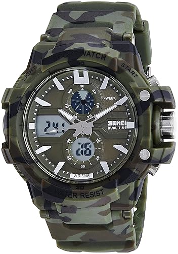 Skmei Analog-Digital Green Dial Mens Watch - 990-Camo