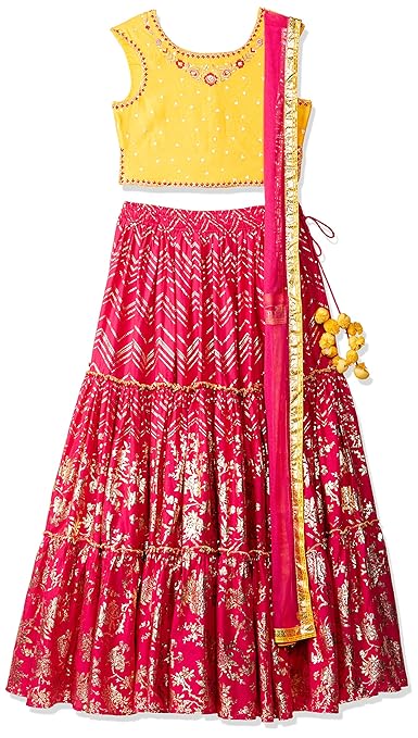 Girl's Synthetic Lehenga Choli
