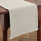 Park Designs Chadwick Table Runner 13" x 36", Cream | Hand-Loomed Yarn | Textured Woven Pattern | Neutral Everyday Farmhouse Table Decor Accent