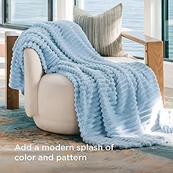 Bedsure Blue Fleece Blanket for Couch - GentleSoft