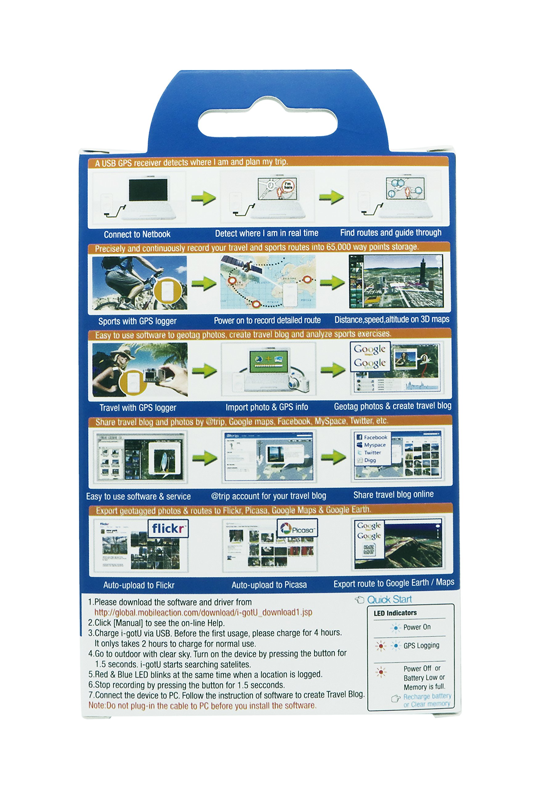 Mua I Gotu Gt 1 Usb Gps Travel Logger W Blog Software Record And Trace Outdoor Activity On 3d Map Tren Amazon Mỹ Chinh Hang 21 Fado