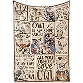 Huglanket Owl Gifts for Women & Men, 50" x 65" Owl Throw Blanket for Lovers - Birthday Gift