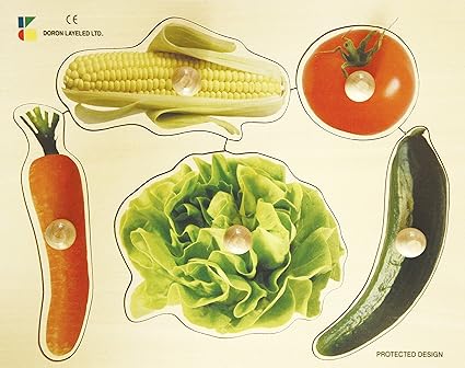 Edushape Large Knob Vegetable Puzzle, 5 Pieces