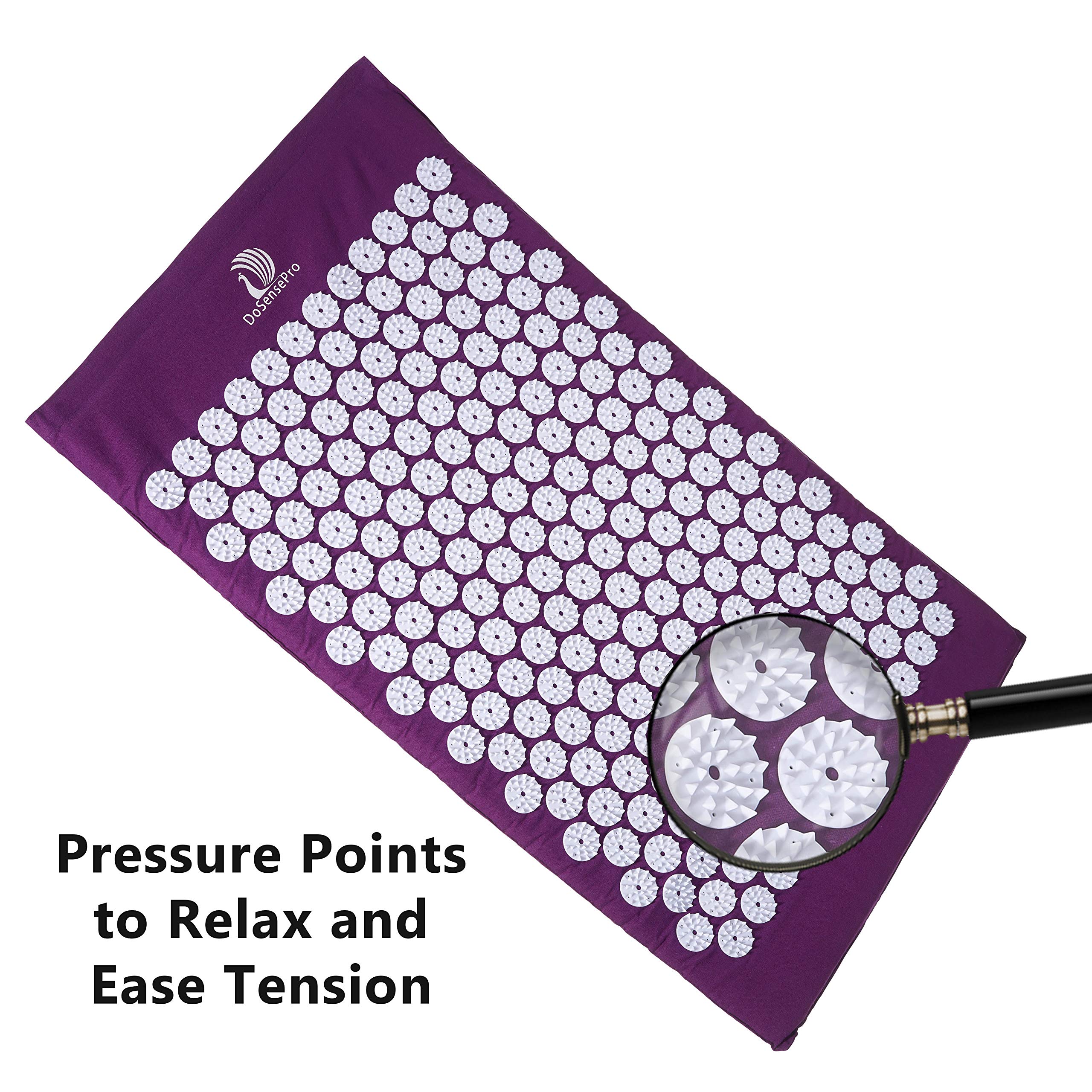 Acupressure Mat and Pillow Massage Set by DoSensePro + Gel Pack
