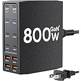 USB Charging Station (800W),12-Port USB C Charger Block with Dual 100W PD USB-C Fast Charging Station Hub for MacBook Pro/Air/All iPad Phone 17/16 15/14/13/Pro Max/Samsung Galaxy Note (Black)