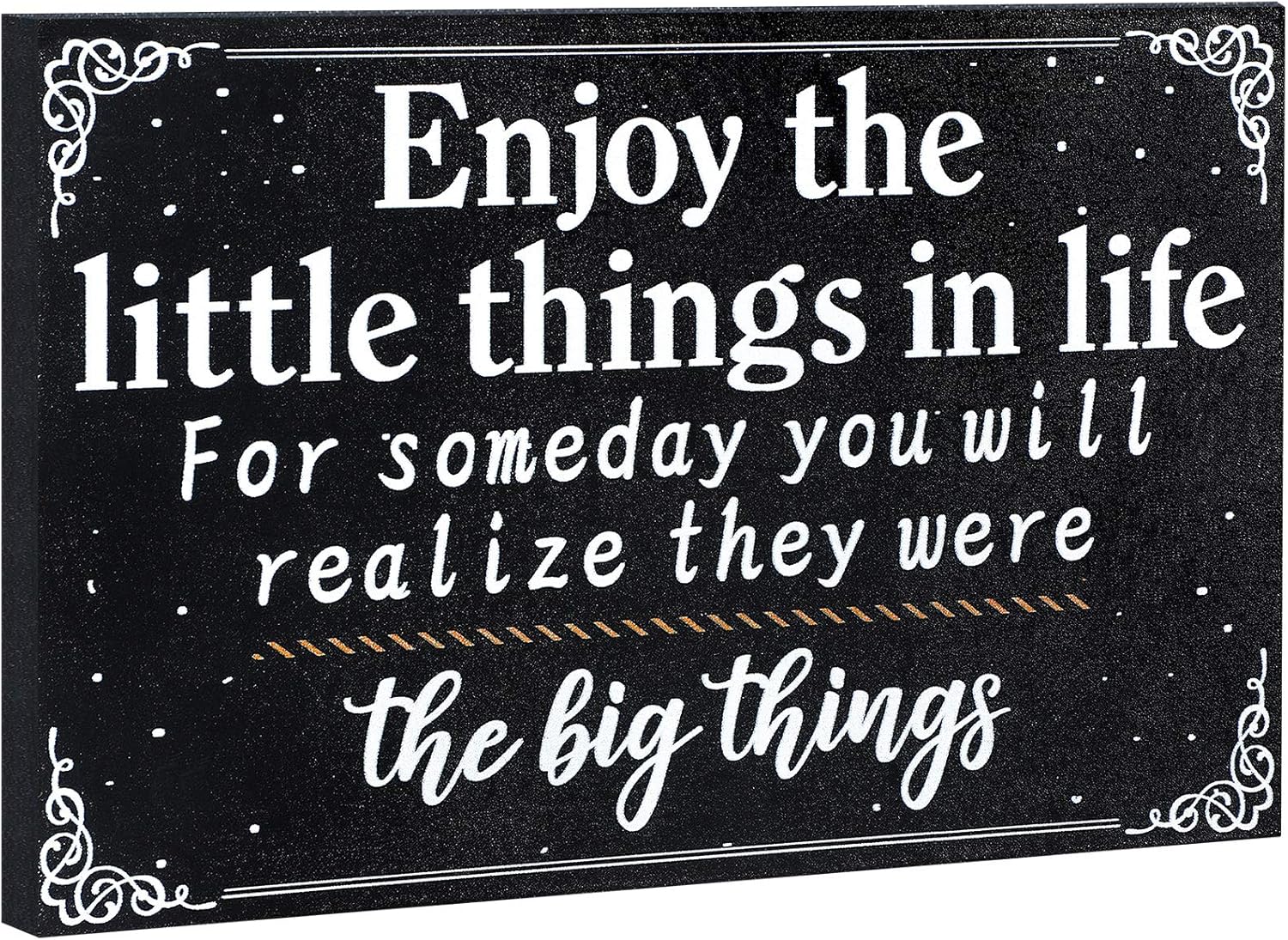 Jetec Grad 2021 Sign Enjoy The Little Things Wooden Wall Farmhouse Decorative Inspirational Signs, Funny Positive Wall Plaque Rustic for Happy Life Table Decor for Home Room Office 7.87 x 5.1 Inch