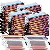 Bokon 200 Pcs 9.45 x 4.5'' Mesh Zipper Pouch Bulk 10 Colors Pencil Pouch Bulk Waterproof Clear File Bags Plastic Pencil Bags for School Travel Cosmetics Office Organizer