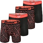 New Balance Men's 6" Performance No Fly Boxer Brief Underwear (4 Pack)