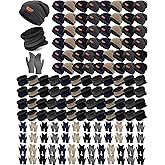 Toulite 150 Pcs Kids Winter Hat Scarf Gloves Set Knit Beanie Hat Neck Scarf Warmer Gloves Bulk for Boy Girl Homeless Gift