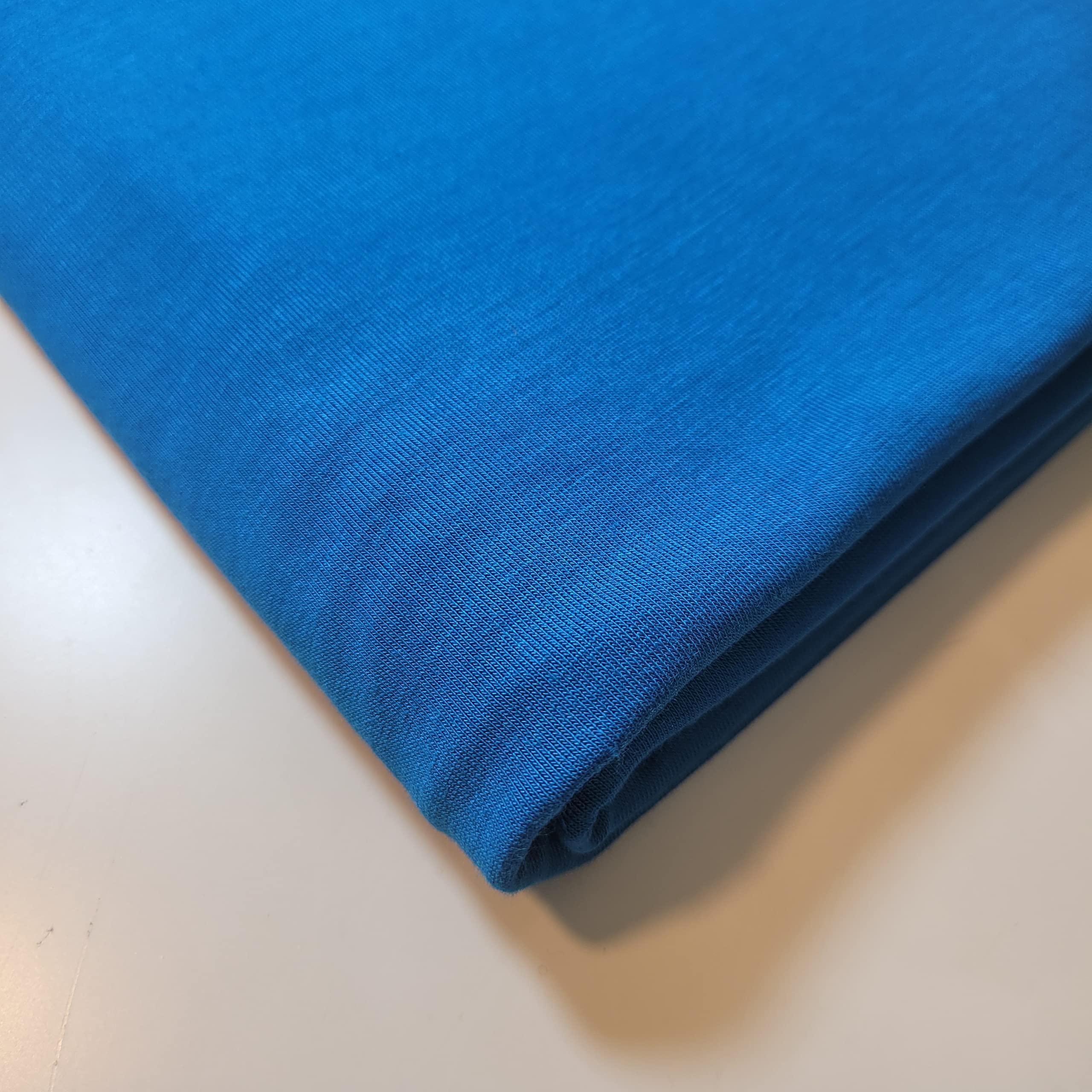 Soft Plain/Printed Cotton Jersey Stretch Knit T Shirt Baby Grow Craft Fabric Material 58'' - 150 cm Wide Sold As 1 Meter Pre - Cut Lengths (Kingfisher), (LP101)