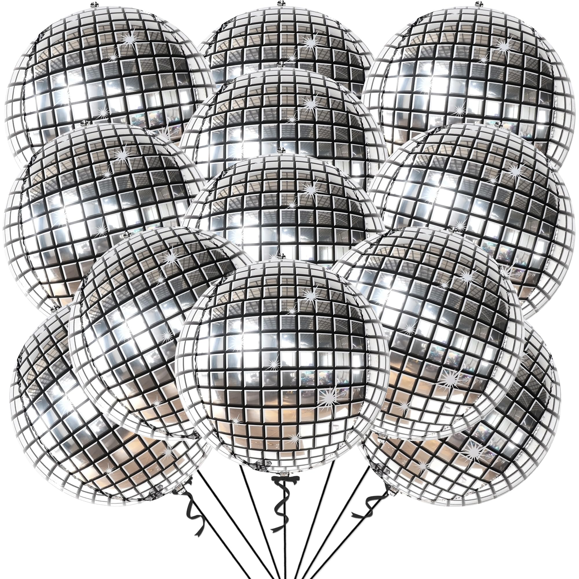 KatchOn, Big Silver Disco Ball Balloons - 22 Inch, Pack of 12 | Disco Balloons, Disco Party Decorations | Disco Ball Decor, New Years Eve Decorations 2026 | Bachelor Party Decoration
