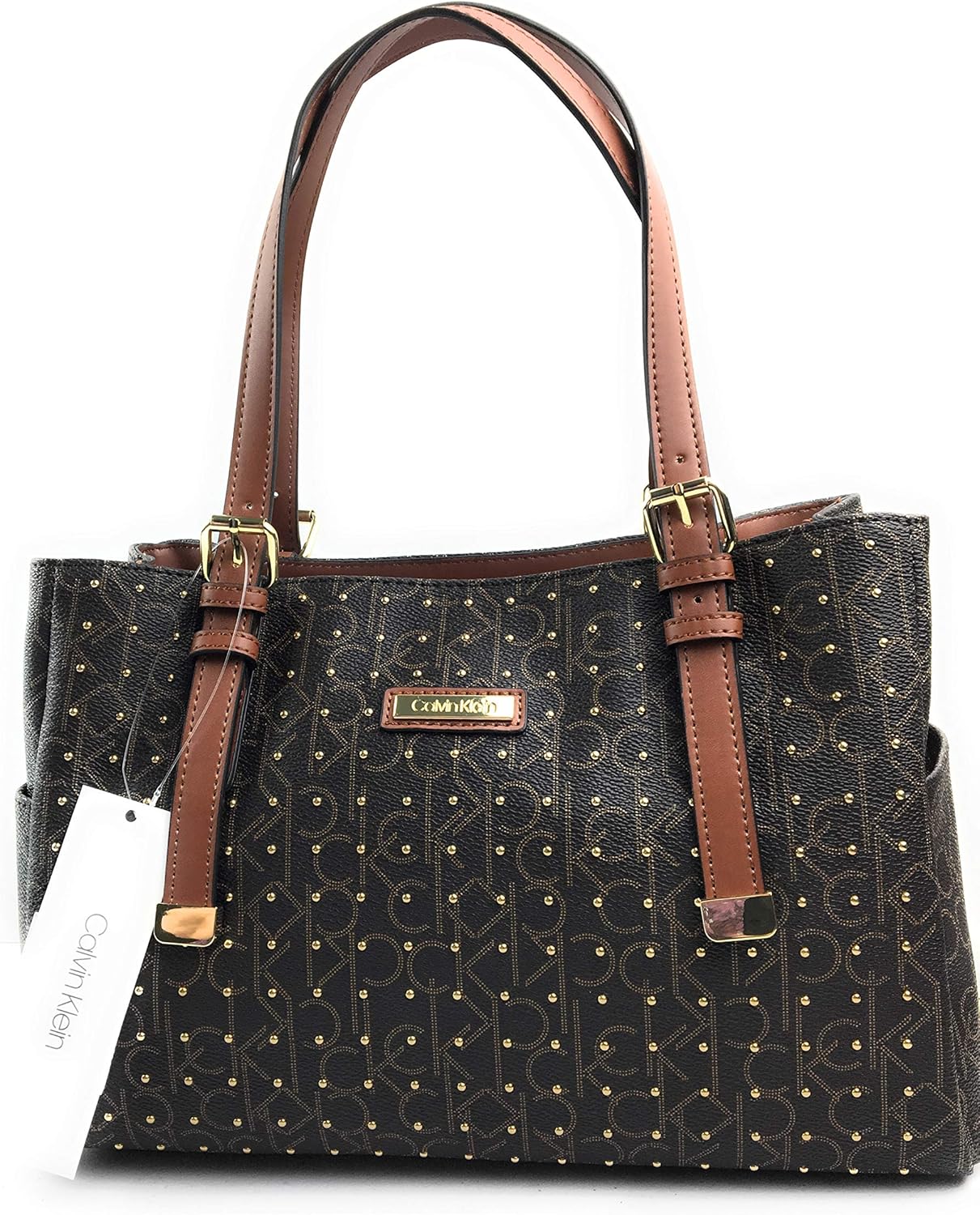 calvin klein monogram satchel bag