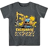 Kids4ever Boys T-Shirts Cotton Alphabet Truck Pattern Short Sleeve Toddler Tee Shirt for 2-6 Years Old