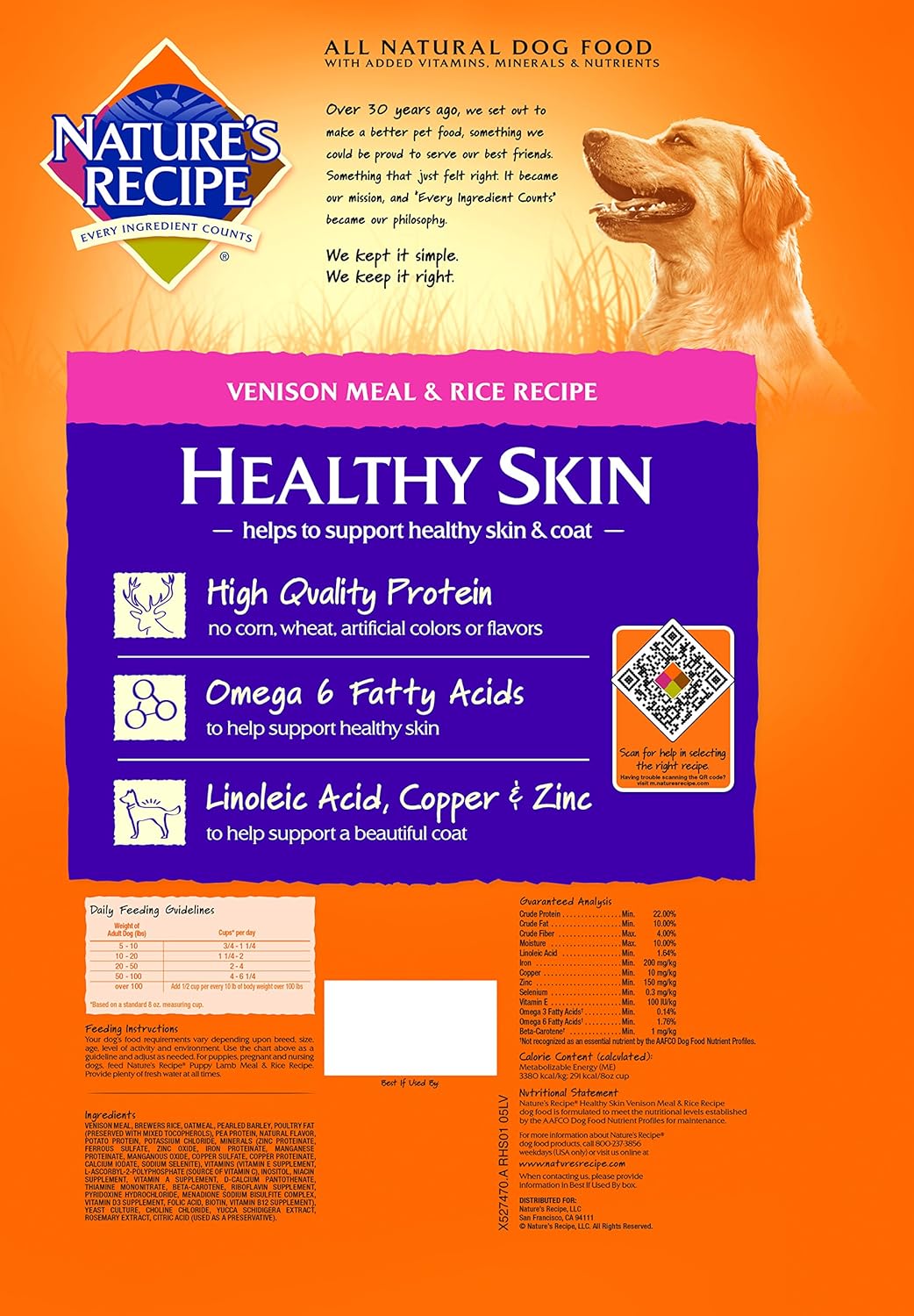 nature's recipe venison dog food