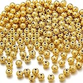 BLOSSIONA 600pcs 2mm 18K Gold Filled Beads Round Gold plated beads for Jewelry Making Brass Smooth Gold Spacer Beads for Jewelry DIY Crafts Long-lasting Seamless Loose Beads for Necklace Bracelet
