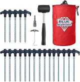 Blue Diamond Heavy Duty Screw Peg Pro Kit 20 Pe gs with Mallet Peg Puller Kit