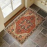 Collive Indoor Door Mat Retro Floor Mat, Non Slip Washable Doormat Quickly Absorb Welcome Mats Low Pile Door Mats Inside Entryway Carpet Front Door Rug for Entrance - 24" x 36"