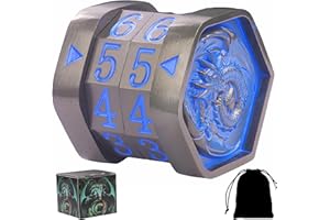 UONUOT MTG Life Counter MTG Metal MTGs Commander Life Counter Wheel, No Installation Required Gift Box Packaging Suitable for Board Games, Card Games, Compatible with MTGs and TTRPG(Black Nickel_Blue)