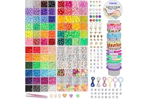 YMSDZHL 11700PCS Bracelet Making Kit, Friendship Jewelry Necklace Bracelet kit 48 Colors 9mm Pony Beads for Bracelet Making Beads, Letter Bead for Jewelry Making, DIY Crafts Gifts for Girls Adults