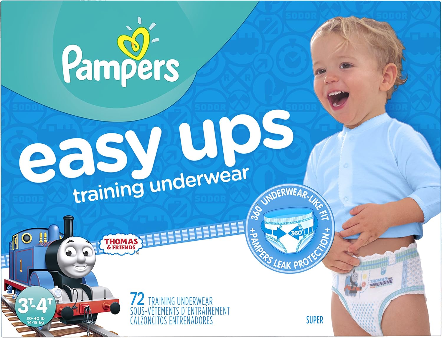 Amazon Com Pampers Easy Ups Training Pants Pull On Disposable Diapers For Boys Size 5 3t 4t 72 Count Super Health Personal Care
