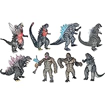 Amazon Com Twcare 8pcs Attacking King Kong Vs Godzilla Toys 21 Movable Joint Action Figures King Of The Monsters Birthday Dinosaur Kid Gift Cake Toppers Toys Games