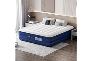 COTUBLR King Size Air Mattress with Built-in Pump, Inflatable Air Bed in 3 Mins Quick Self-Inflation/Deflation, 16" Height Fl