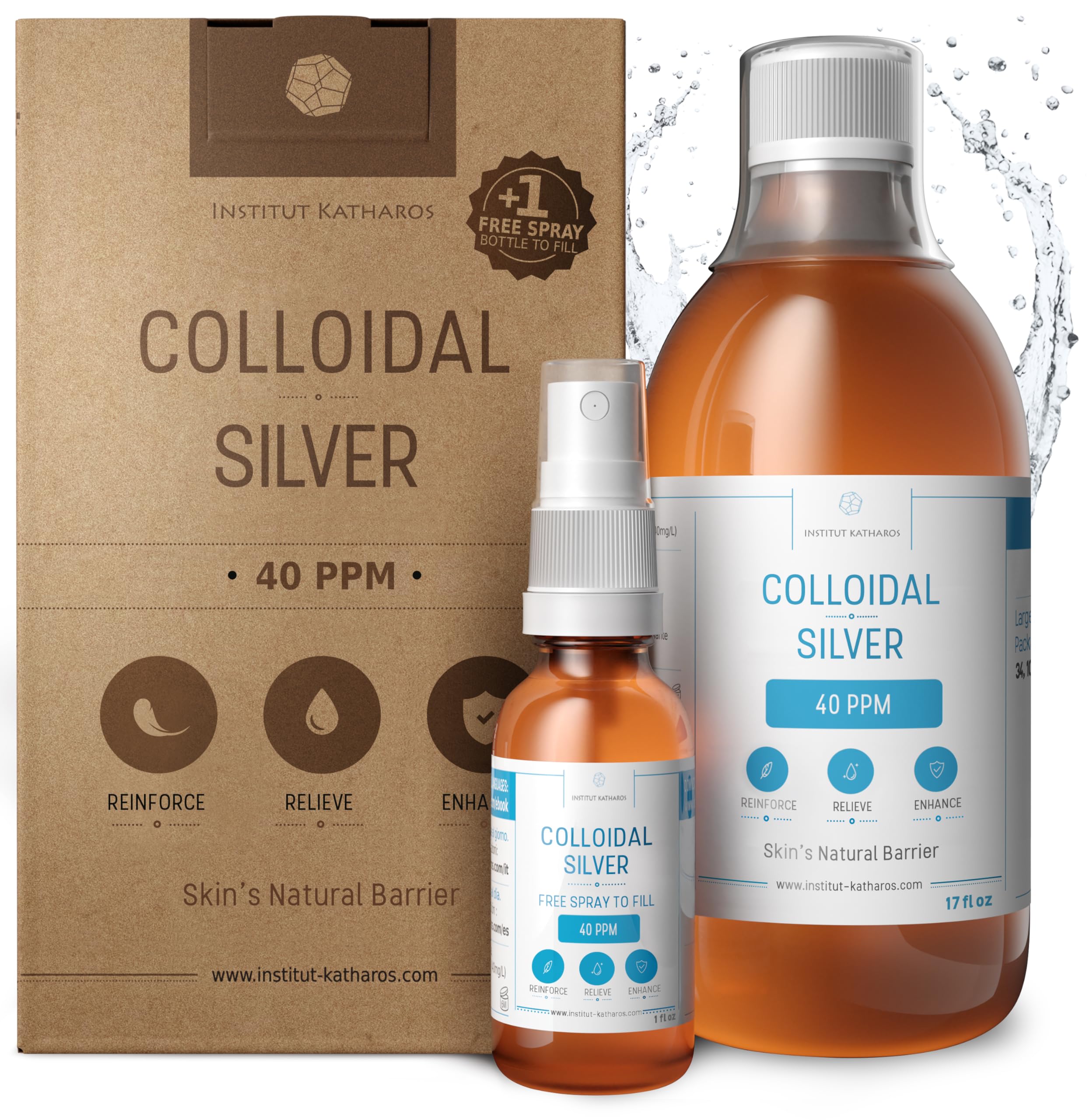Premium Colloidal Silver 40ppm 500mL ● Optimal Concentration Formula, Smaller Particles, Better Results ● Laboratory Certified ● Liquid Silver Made in EU ● Free Spray Bottle to Fill & Ebook Included