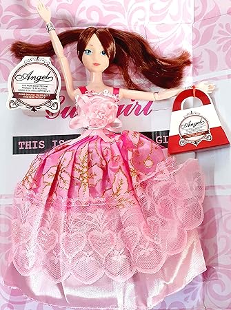 XTRENGTH Dollhouse Doll Fashion Girl 12-Inch Cute Girl Angel (Pink)
