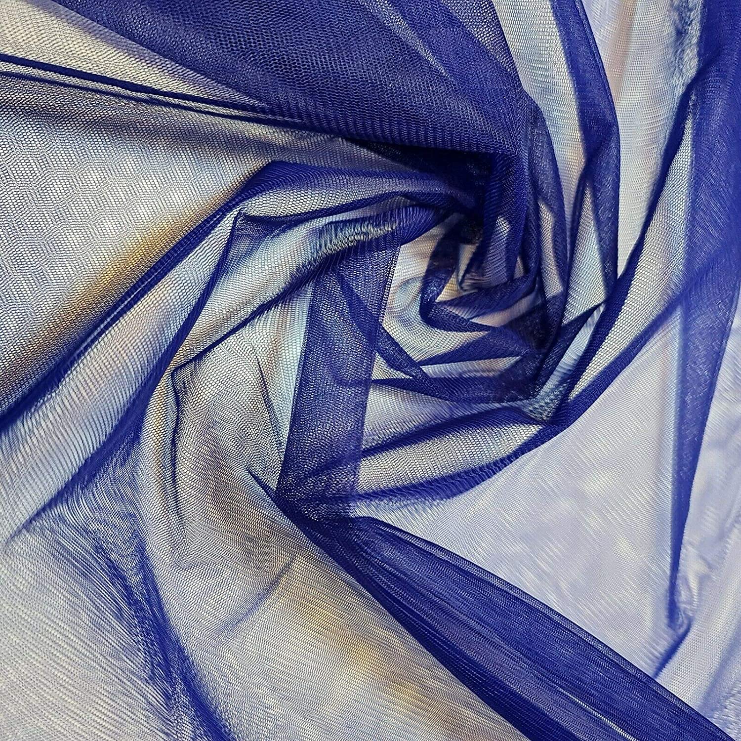 *Clearence*Wedding Arch MESH NET Fabric Sash Bows Wedding Table Runner (150cm Wide) by The Meter (French Navy, 2 Meter)