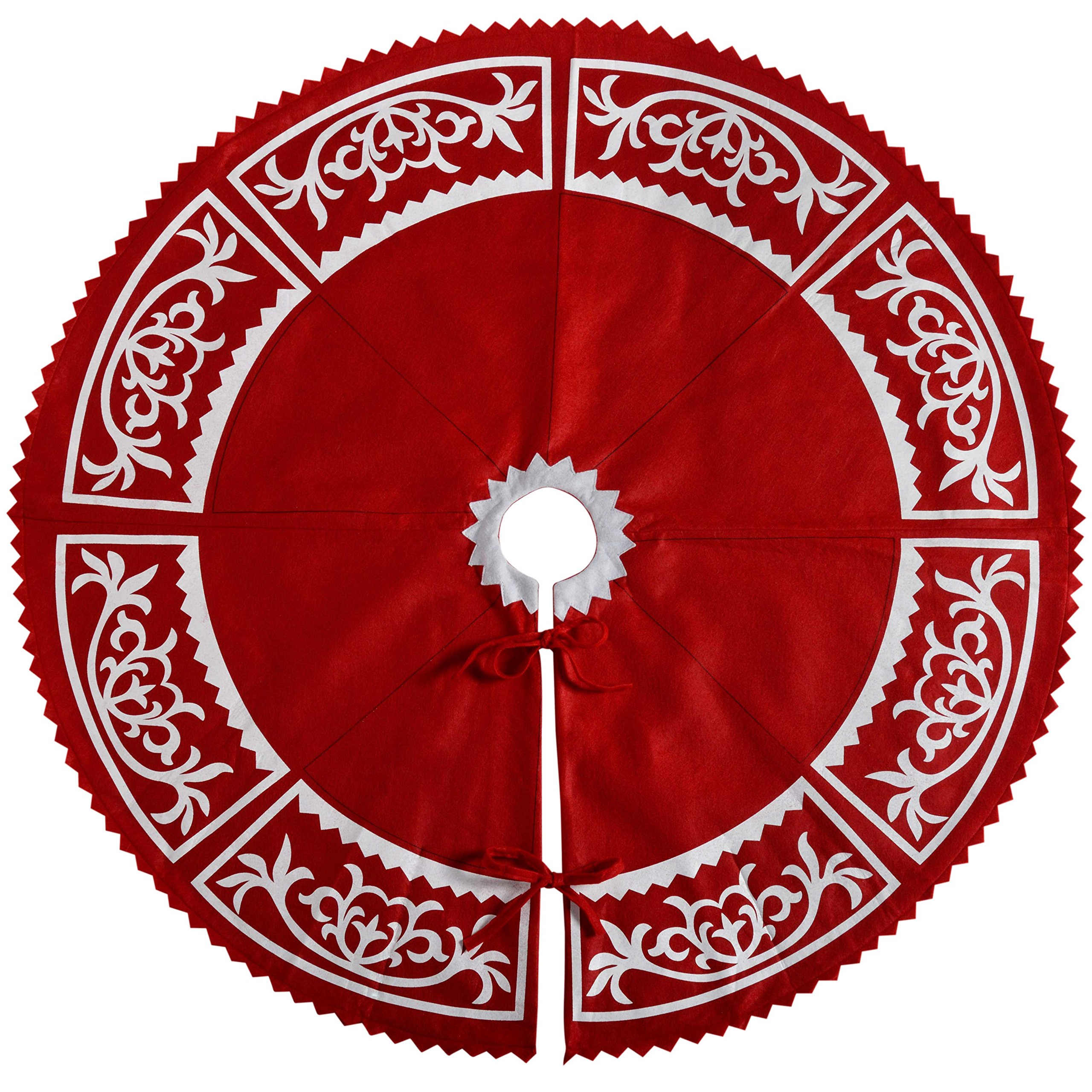 WeRChristmas Christmas Tree Skirt Decoration, 122 cm - Large, Red
