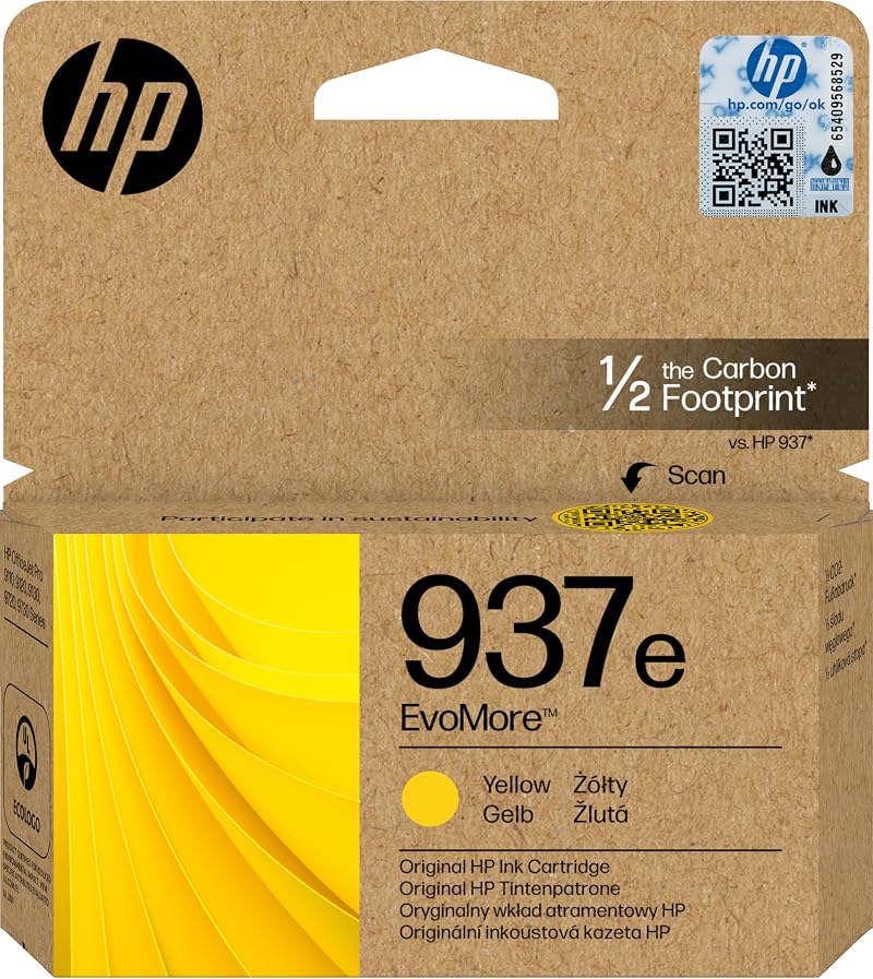 HP 937e EvoMore Yellow Original Ink Cartridge ~1650 Pages Yield