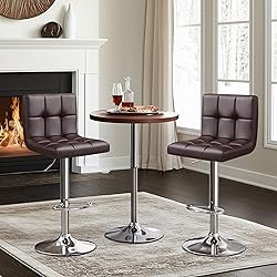 Yaheetech Bar Stools Set of 2, Adjustable PU