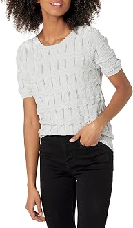 Ripple Stitch Short Sleeve Sweater 