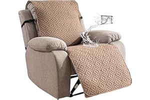 Genina Waterproof Recliner Chair Cover - 100% Protection! Non-Slip, Washable & Durable Protector for Kids & Pets【23.6'' /Camel】