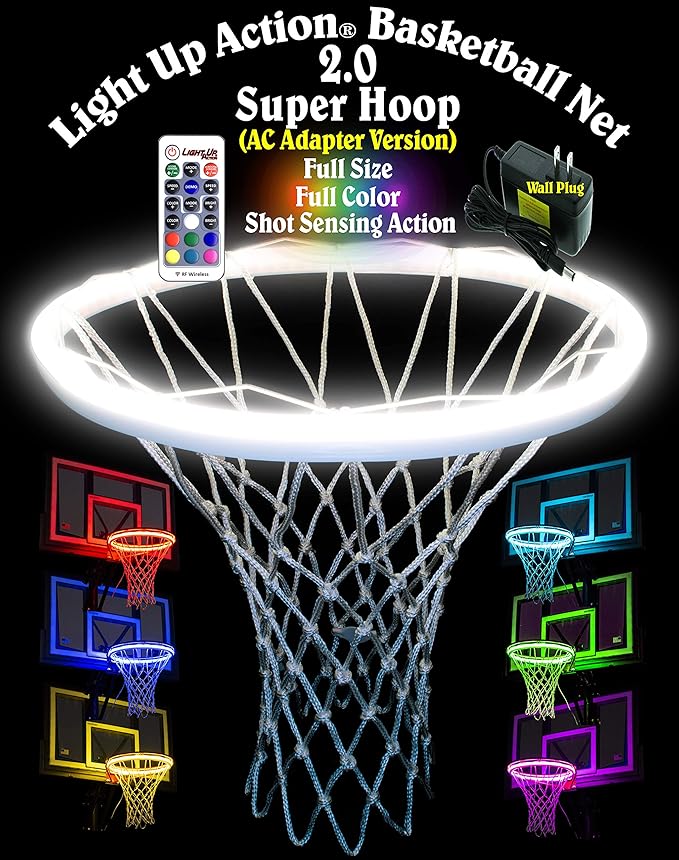 Clobeau Basketball Net Basketball Rims Lights Basketball Hoop