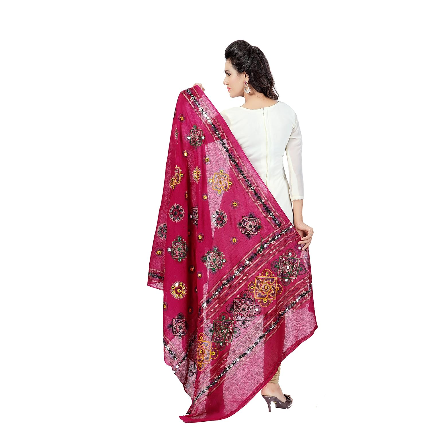 banjara women's kutch work cotton dupatta chakachak