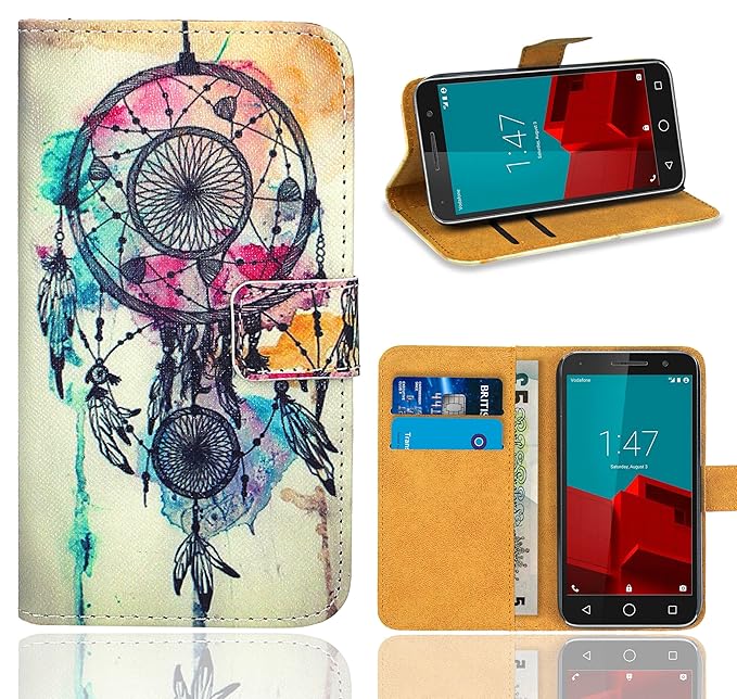 Vodafone Smart Prime 6 Handy Tasche, FoneExpert® Wallet Case Flip Cover Hüllen Etui Ledertasche Lederhülle Premium Schutzhüll