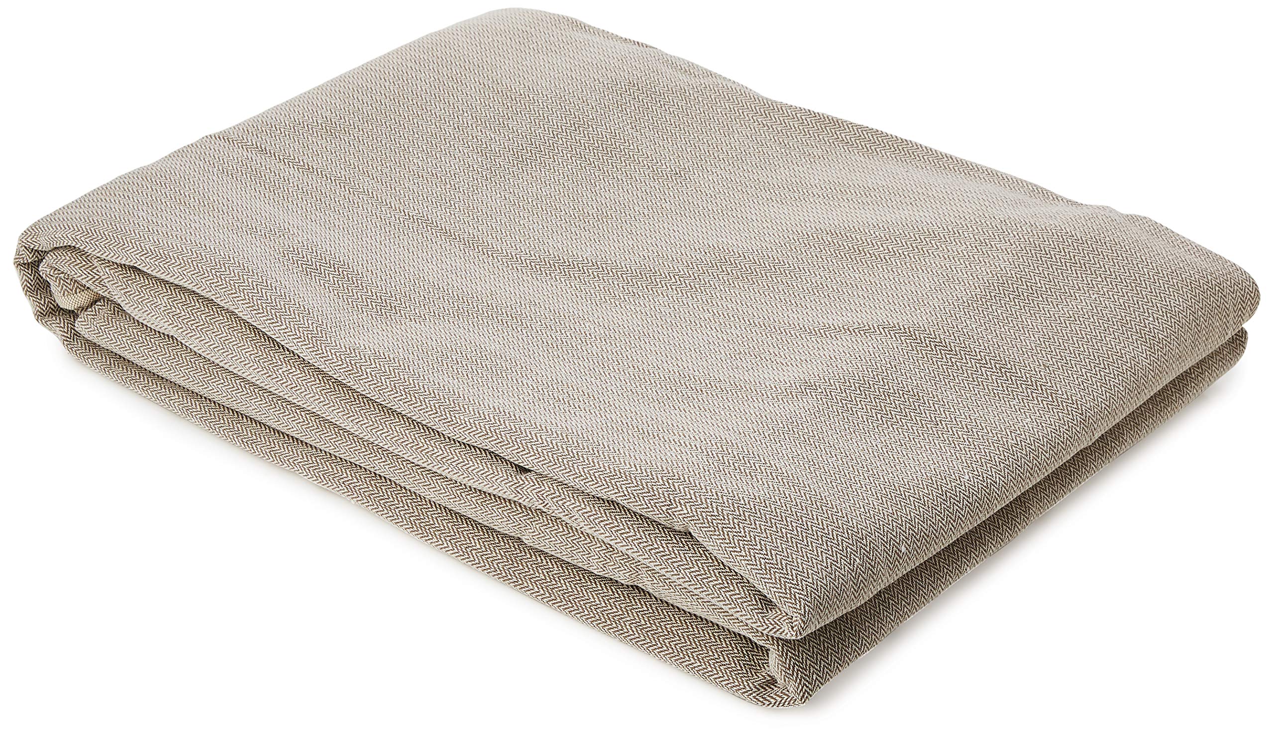 Eysa Constanza universal sofa cover with ribbons 2 color 01-linen, Cotton, Two_Seats