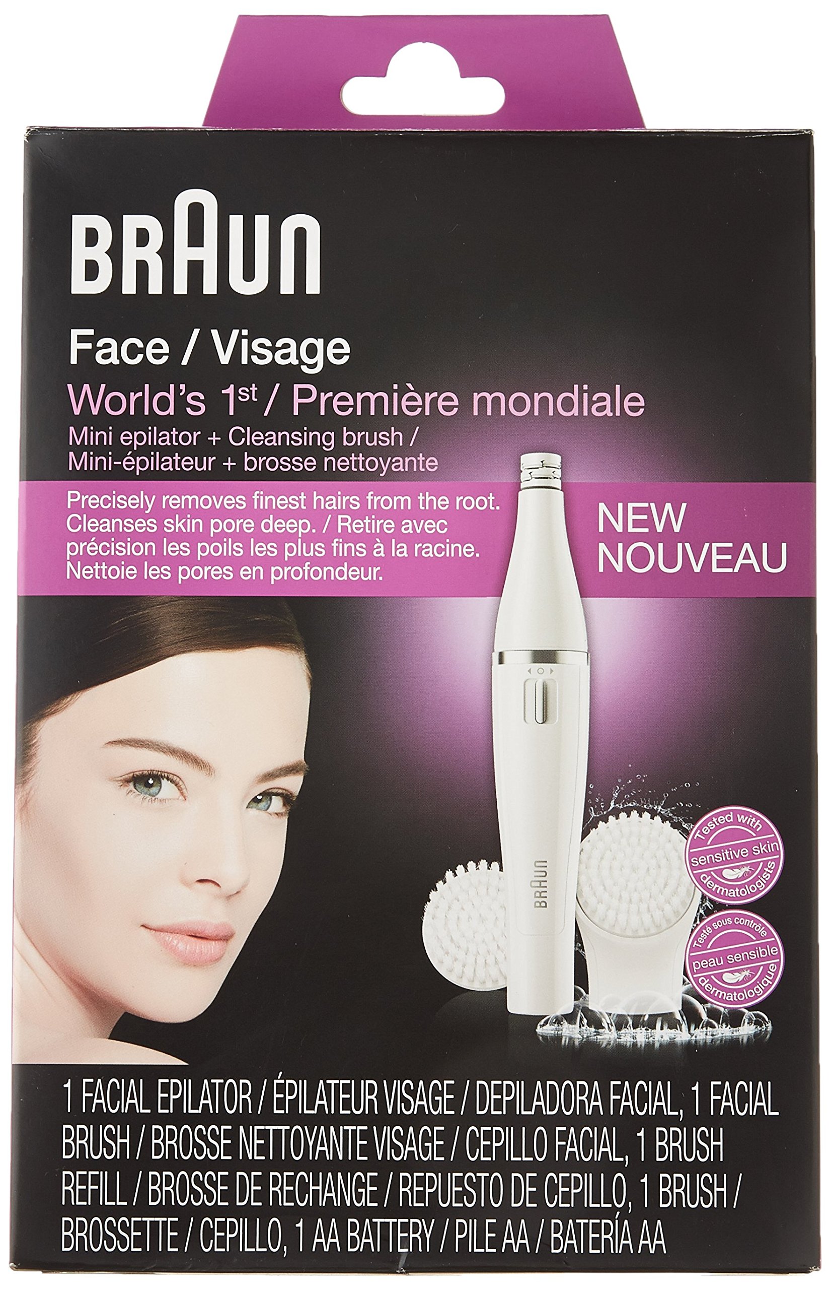 Braun Face 820 MiniFacial Hair Electric Removal Epilator with Facial