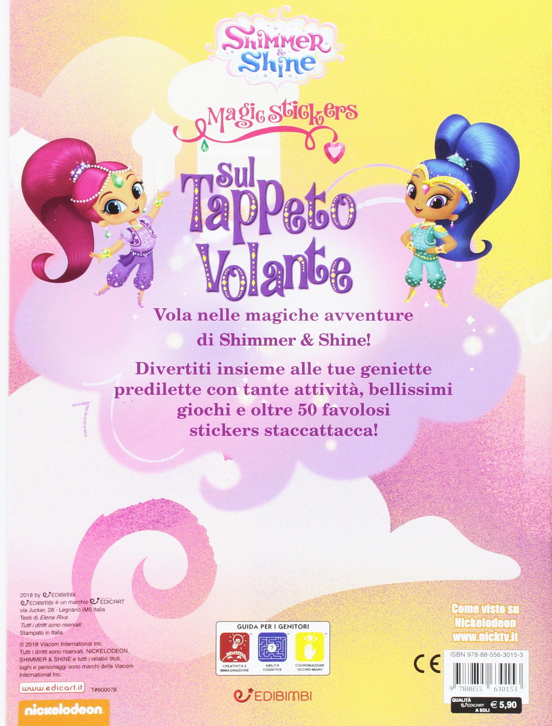 Amazon Sul tappeto volante Shimmer & Shine Con adesivi GRUPPO EDICART SRL Libri