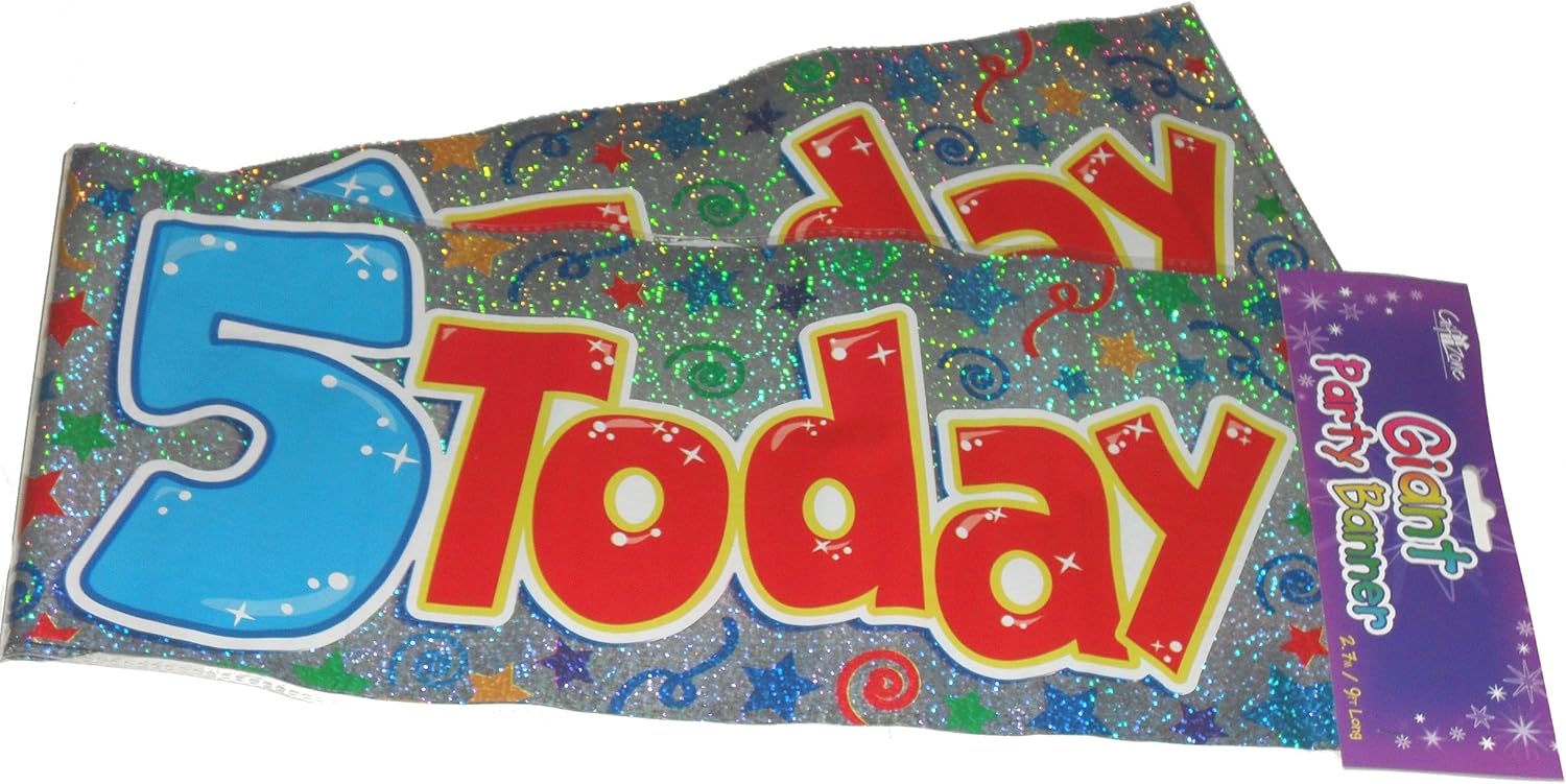 Happy 5th Birthday Giant Party Wall Banner 3 Banners 5 Today Party